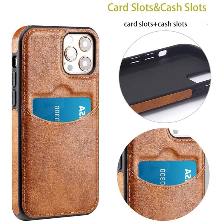 Per Iphone 13 Pro Max 6,7 Pollici Scheggi Scheggio Slot Slimt Cell Cover Per Telefono Cellulare pe Illegno+tpu Custodia Per Telefono Cellulare - Blu Scuro