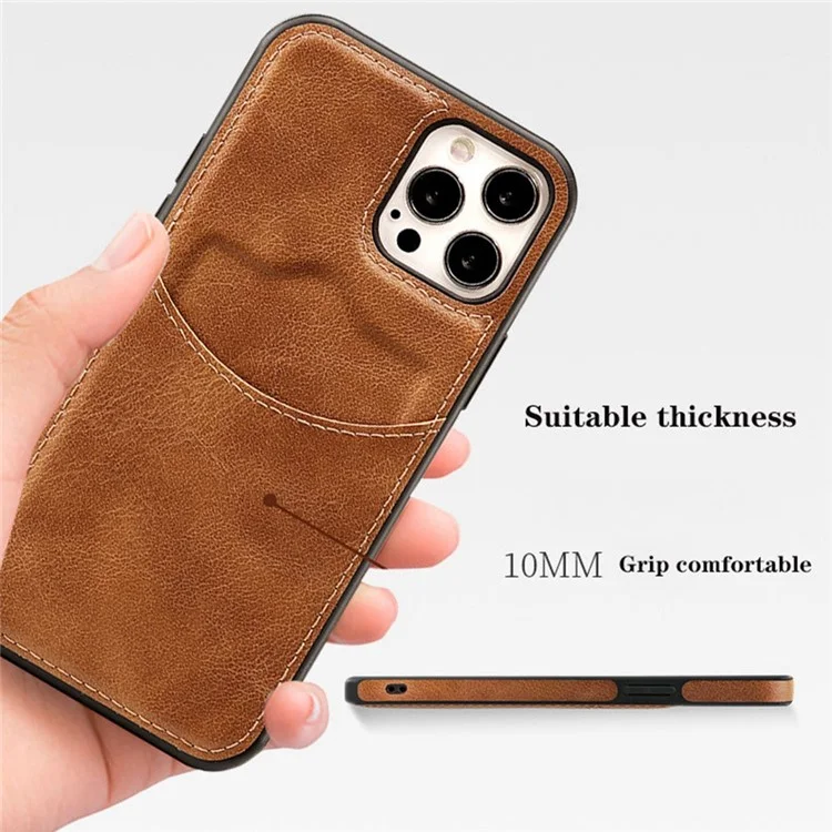Per Iphone 13 Pro Max 6,7 Pollici Scheggi Scheggio Slot Slimt Cell Cover Per Telefono Cellulare pe Illegno+tpu Custodia Per Telefono Cellulare - Blu Scuro