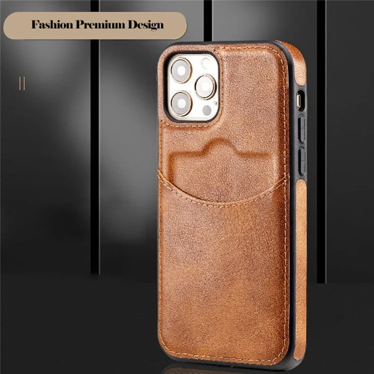 Per Iphone 13 Pro Max 6,7 Pollici Scheggi Scheggio Slot Slimt Cell Cover Per Telefono Cellulare pe Illegno+tpu Custodia Per Telefono Cellulare - Blu Scuro