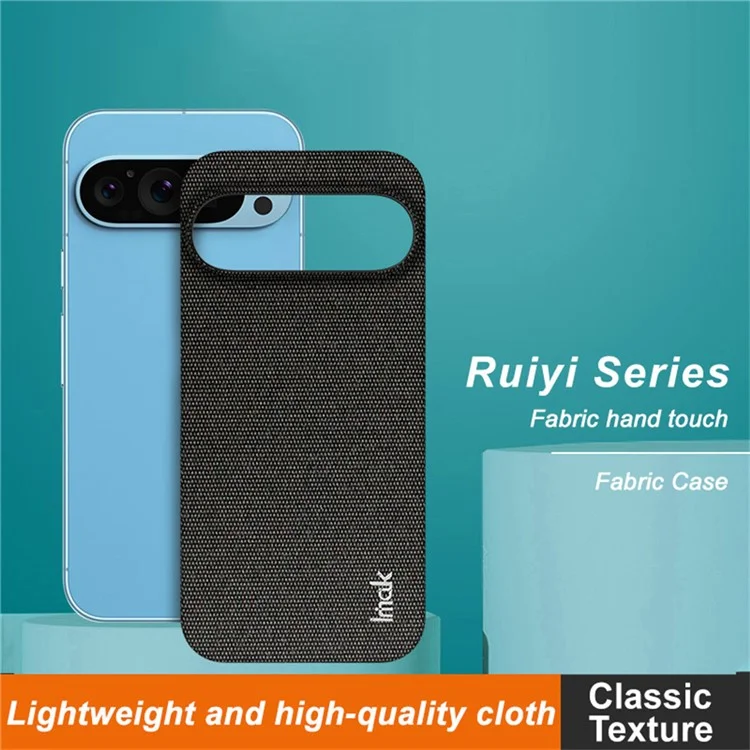 IMAK Ruiyi Serie für Google Pixel 9 Pro XL Case Classic Fabric Texture Leather +PC Phone Cover - Schwarz