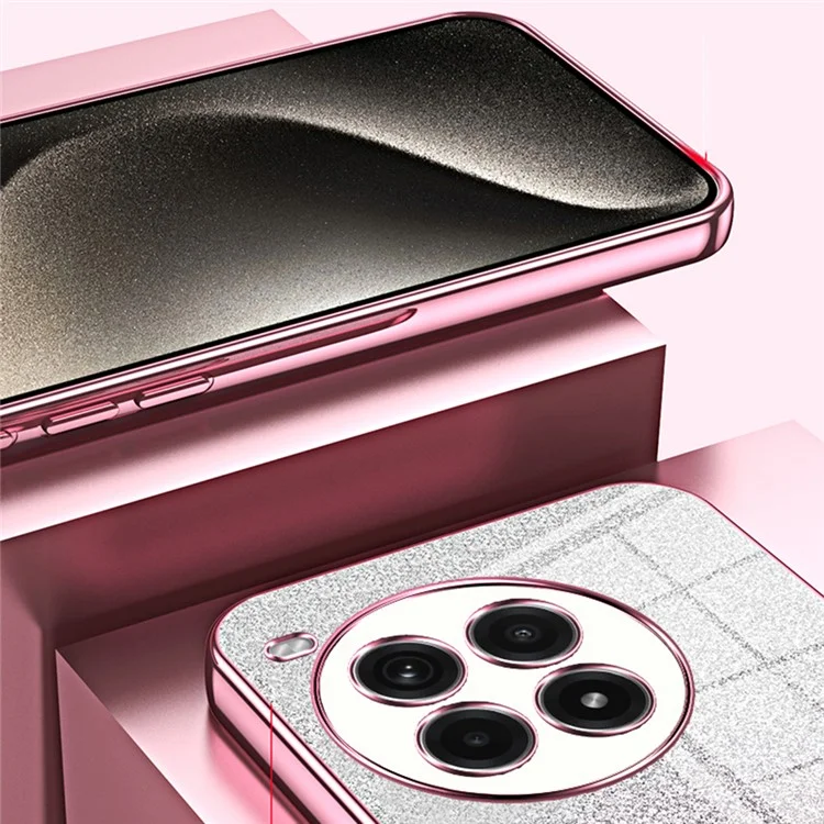 For OnePlus Ace 3 Pro 5G Case Electroplating Gradient Glitter TPU Phone Cover - Pink