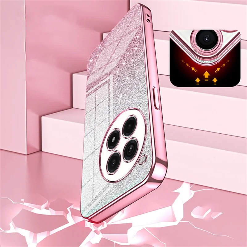 For OnePlus Ace 3 Pro 5G Case Electroplating Gradient Glitter TPU Phone Cover - Blue