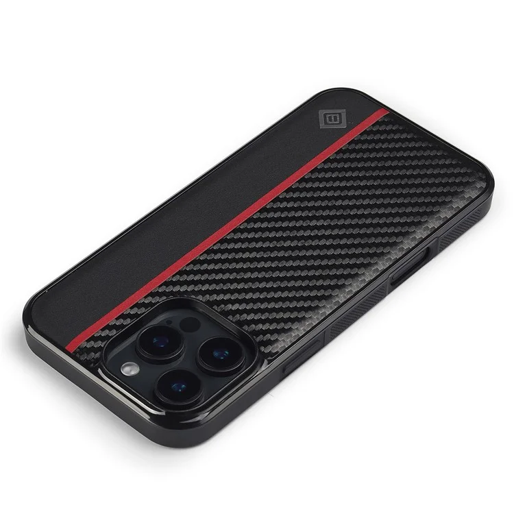 LC.IMEEKE Para iPhone 16 Pro Max Funda de Fibra de Carbono Textura Cuero+TPU+EVA Cubierta del Teléfono