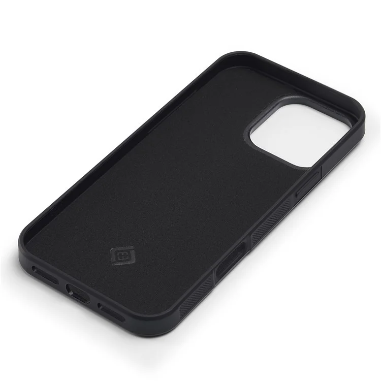 LC.IMEEKE Para iPhone 16 Pro Case Textura de fibra de carbono Cuero+TPU+EVA Funda de teléfono