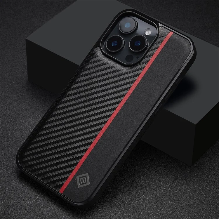 LC.IMEEKE Para iPhone 16 Pro Case Textura de fibra de carbono Cuero+TPU+EVA Funda de teléfono
