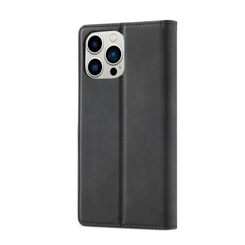 LC.IMEEKE Per iPhone 16 Pro Case Wallet Microfiber Leather Phone Cover - Nero