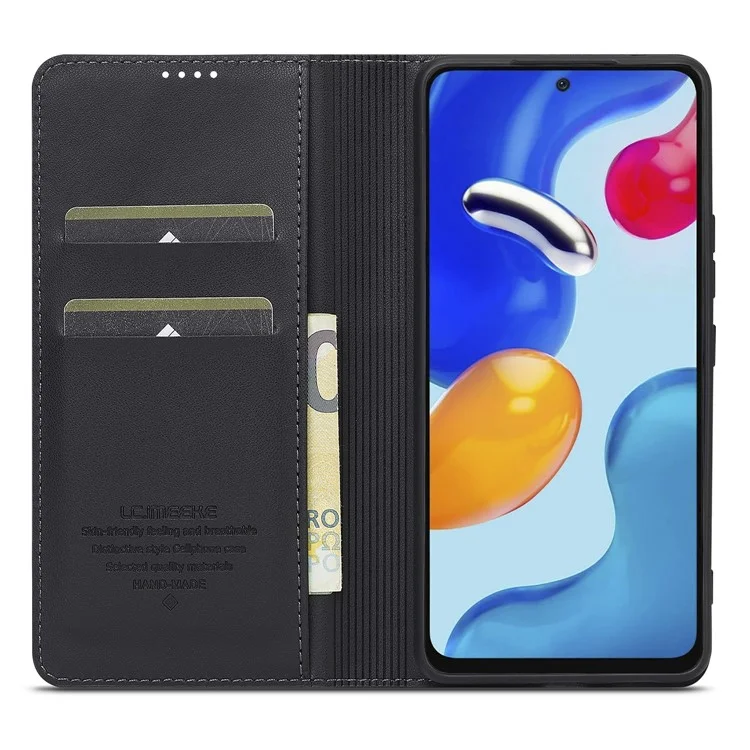 LC.IMEEKE L1 Series for Xiaomi Redmi Note 12 Pro 4G / 11 Pro 5G (Qualcomm) / 11 Pro 4G (Mediatek) Case PU Leather Wallet Stand Phone Cover - Black