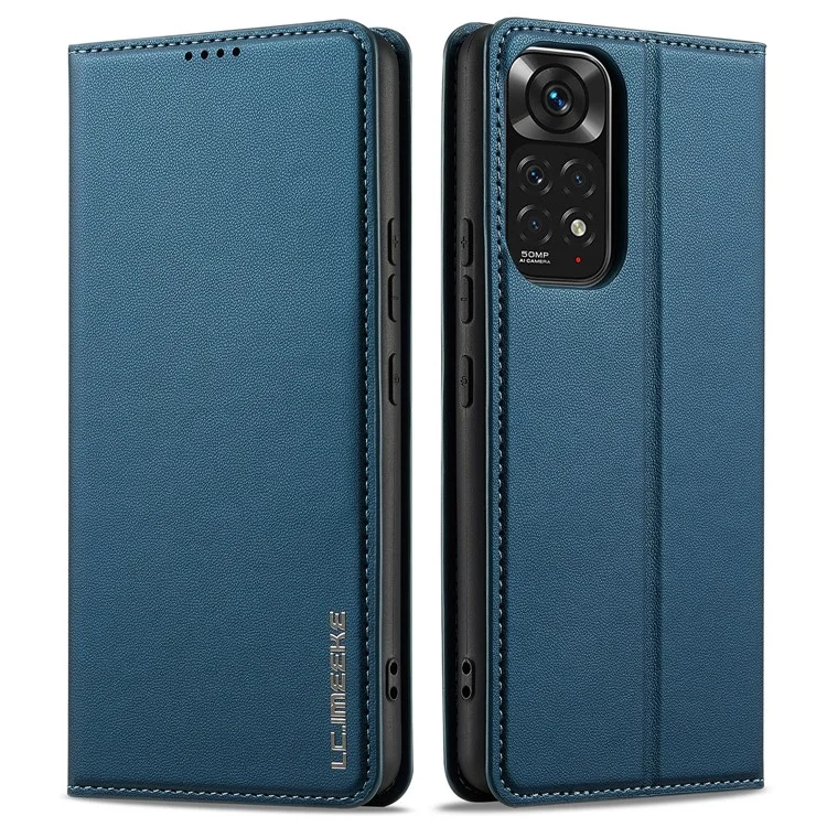 Lc. Serie Imeeke L1 Per Xiaomi Redmi Note 12S 4G / Nota 11S 4G / Nota 11 4G (Qualcomm) Case PU Coperchio Del Pafettore Per le Interno - Blu