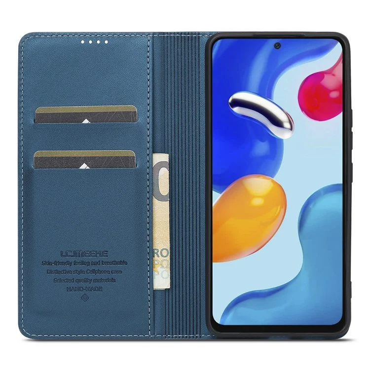 Lc. Serie Imeeke L1 Per Xiaomi Redmi Note 12S 4G / Nota 11S 4G / Nota 11 4G (Qualcomm) Case PU Coperchio Del Pafettore Per le Interno - Blu