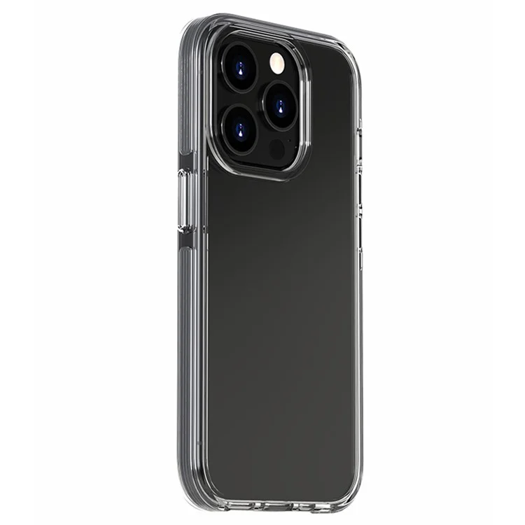 For iPhone 16 Pro Max Case TPU+PC+TPE Anti-Scratch Clear Phone Cover - Grey