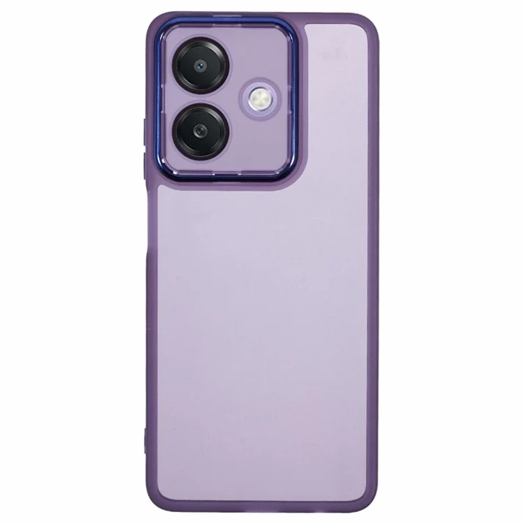 DKSM Series For Oppo A3x 5G Case Electroplated Camera Frame TPU Phone Cover - Transparent Purple