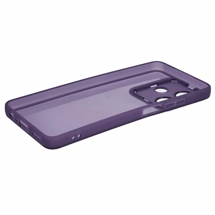 DKSM Series For Oppo A3x 5G Case Electroplated Camera Frame TPU Phone Cover - Transparent Purple
