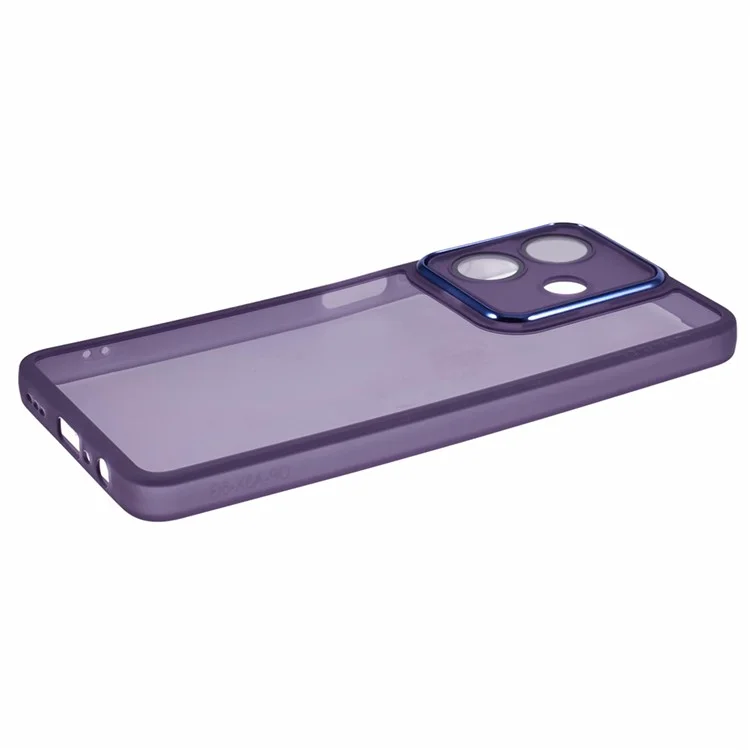 DKSM Series For Oppo A3x 5G Case Electroplated Camera Frame TPU Phone Cover - Transparent Purple