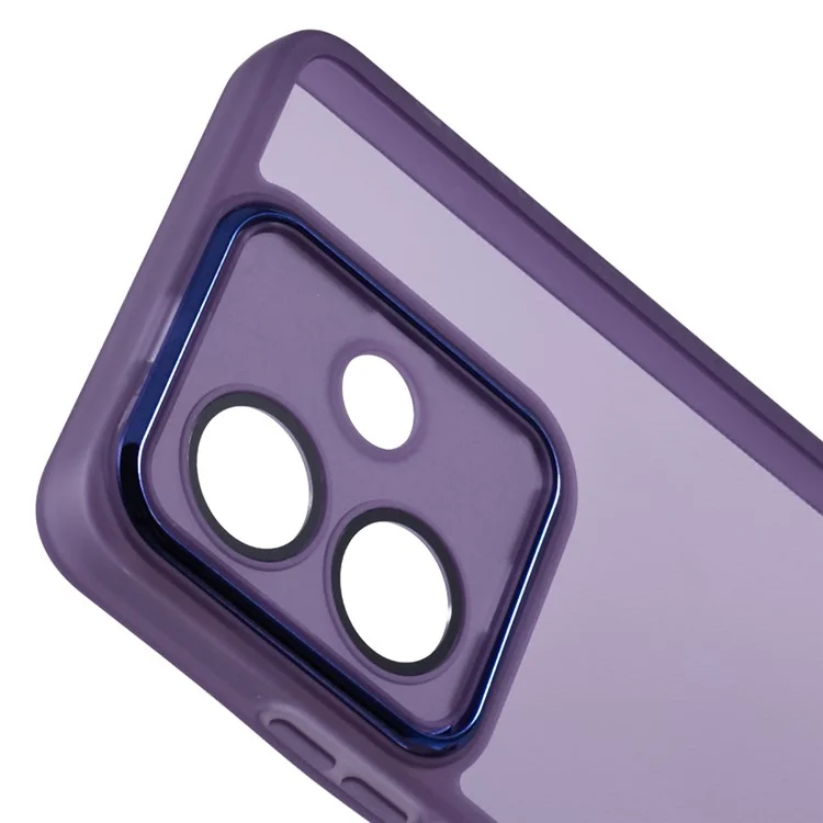 DKSM Series For Oppo A3x 5G Case Electroplated Camera Frame TPU Phone Cover - Transparent Purple