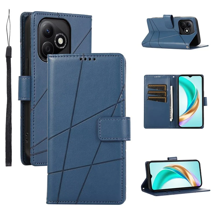 DF-06 Para Honra X60i 5G Case Casa Capa Linha Linha de Linha de Correta de Calura - Azul