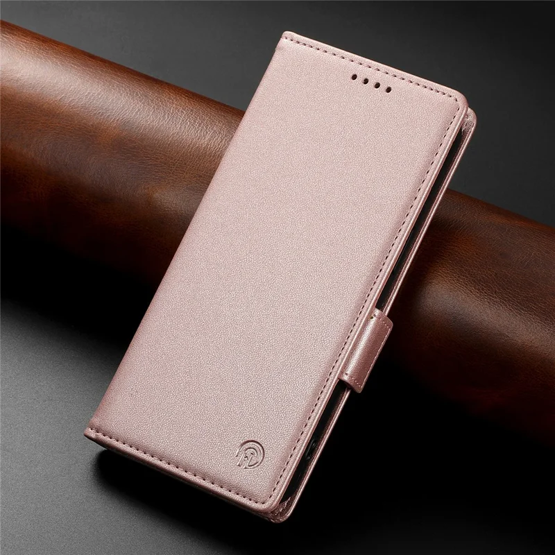 DF-010 Pour Honor X60i 5G Stand Coble PU Couverture de Papille PU le Cuir - or Rose