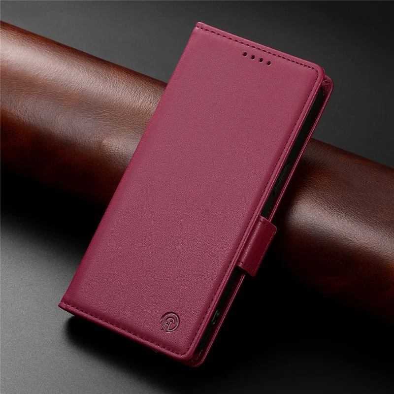 DF-010 For Honor X60i 5G Stand Case PU Leather Wallet Phone Cover - Wine Red