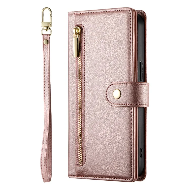 DF-011 Para Honor 200 Lite Case Case Pocket Pocket Willet Telephip Cover With Straps - Rosa