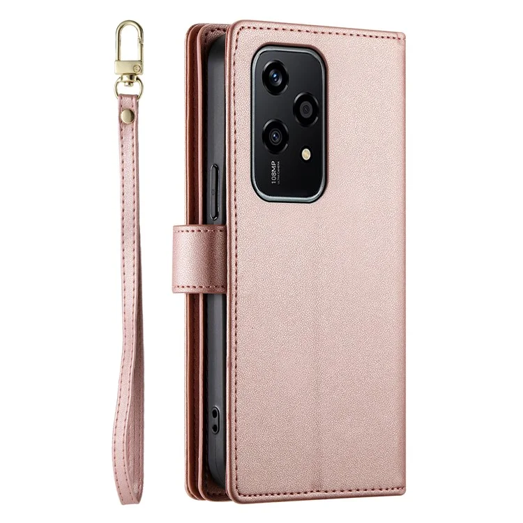DF-011 Para Honor 200 Lite Case Case Pocket Pocket Willet Telephip Cover With Straps - Rosa