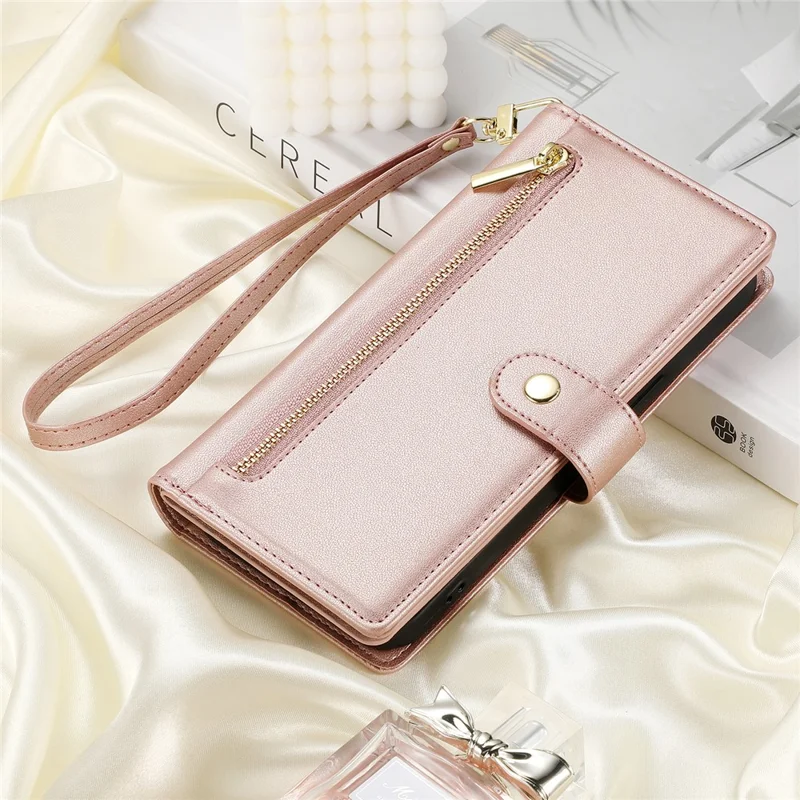 DF-011 Para Honor 200 Lite Case Case Pocket Pocket Willet Telephip Cover With Straps - Rosa