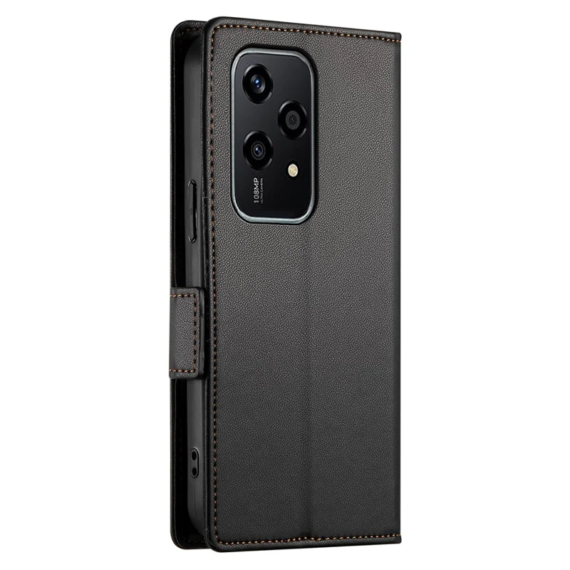 DF-010 For Honor 200 Lite Stand Case PU Leather Wallet Phone Cover - Black