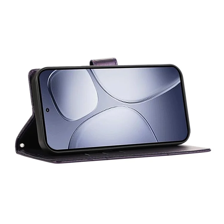 DF-06 Pour Xiaomi Redmi K70 Ultra Phone Case Cuir Flip Wallet Cover Line Imprint - Violet