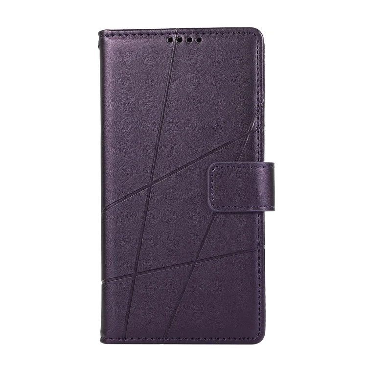 DF-06 Pour Xiaomi Redmi K70 Ultra Phone Case Cuir Flip Wallet Cover Line Imprint - Violet