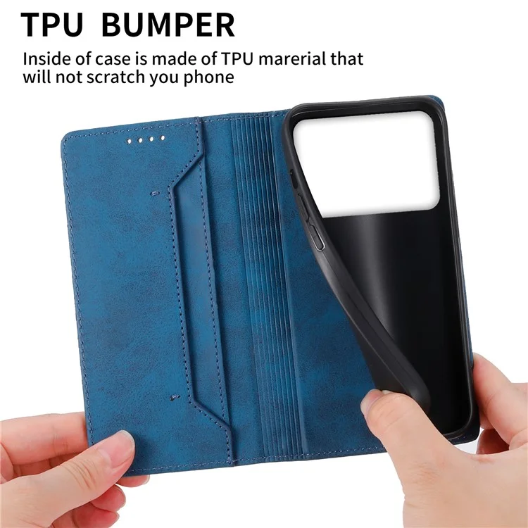 DF-05 Para Xiaomi Redmi K70 Ultra Wallet Case Rfid Bloqueo PU Cubierta de Teléfono de Cuero - Azul