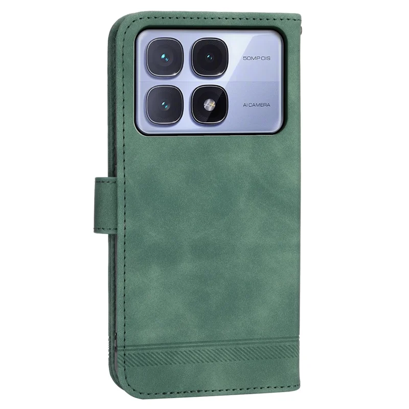 DIERFENG DF-03 Dla Xiaomi Redmi K70 Ultra Etui Skórzane z Teksturowym Nadrukiem Etui Portfel z Pokrowcem na Telefon - Zielony