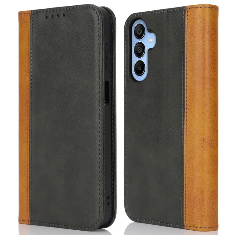 Для Samsung Galaxy A15 5G Case Care Texture 3 Карты. - Черный+желтый