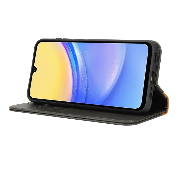 Для Samsung Galaxy A15 5G Case Care Texture 3 Карты. - Черный+желтый