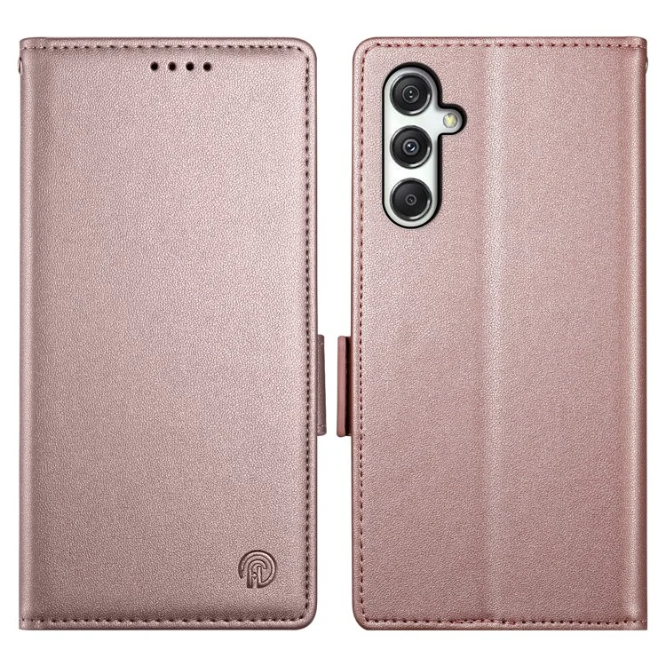 DF-010 For Samsung Galaxy M35 5G Stand Case PU Leather Wallet Phone Cover - Rose Gold