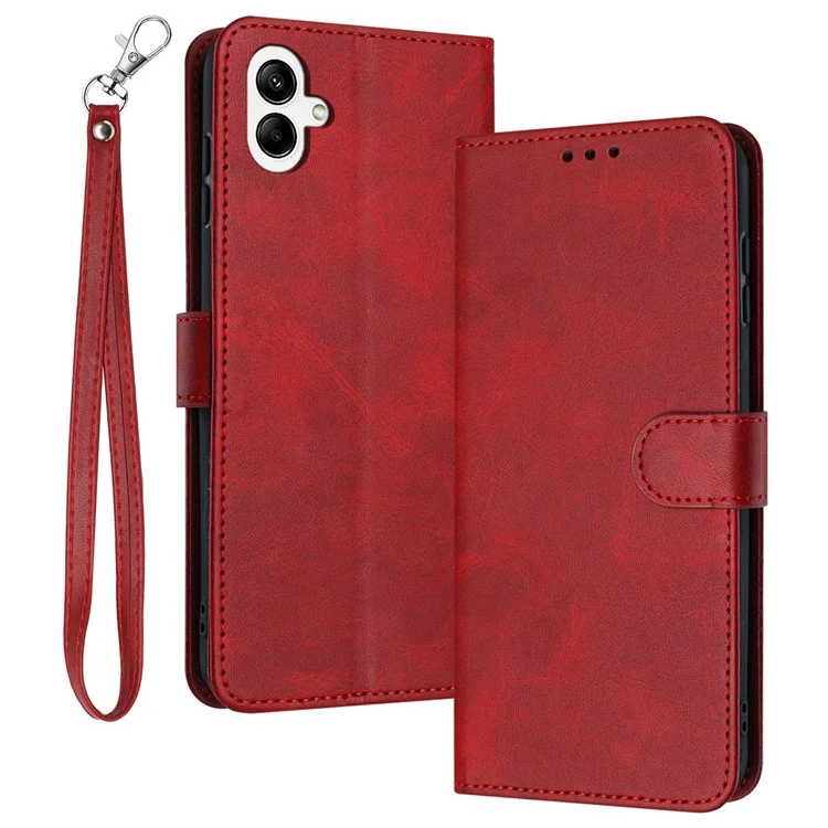 Para Samsung Galaxy A06 Case Flip Stand PU Cuero de Cuero Tobulario Textura de Texf - Rojo