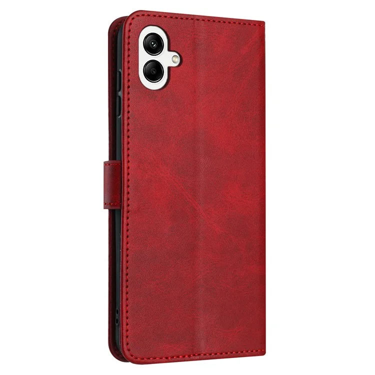 Para Samsung Galaxy A06 Case Flip Stand PU Cuero de Cuero Tobulario Textura de Texf - Rojo