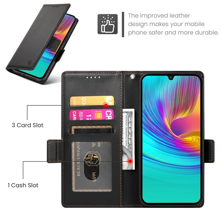 DF-010 Pour Samsung Galaxy A16 Stand Case pu Leather Wallet Téléphone - Noir