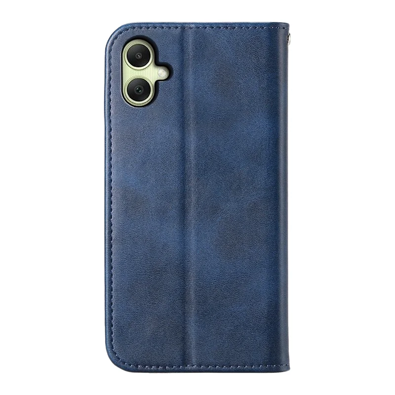 For Samsung Galaxy A06 4G Case Calf Texture PU Leather Phone Cover with Wallet - Blue