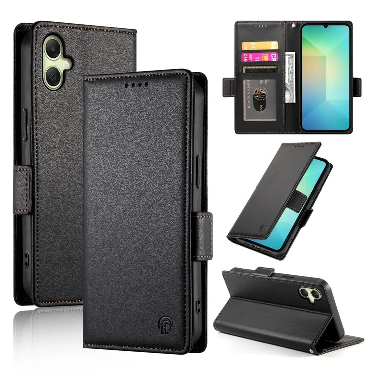 DF-010 Pour Samsung Galaxy A06 Stand Case pu Leather Wallet Téléphone - Noir