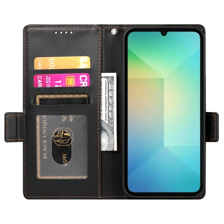 DF-010 Pour Samsung Galaxy A06 Stand Case pu Leather Wallet Téléphone - Noir
