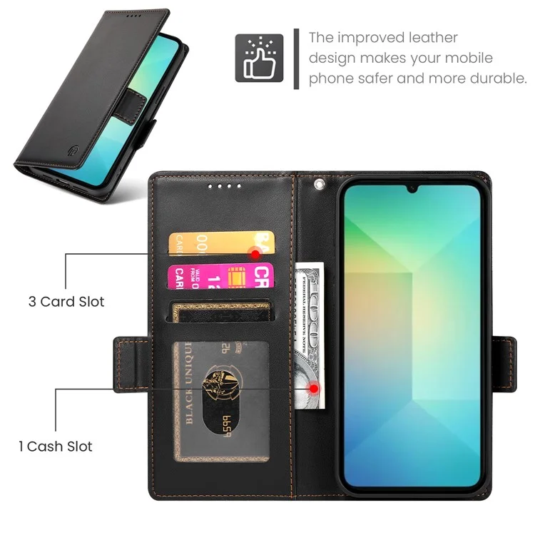 DF-010 Pour Samsung Galaxy A06 Stand Case pu Leather Wallet Téléphone - Noir
