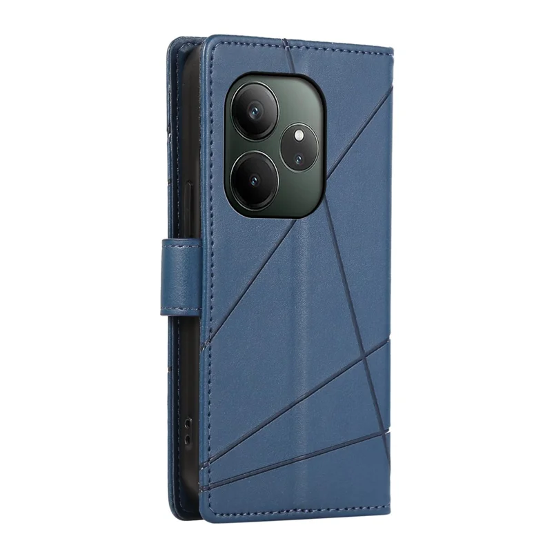 DF-06 Para Realme GT 6 5G Case de Teléfonos Impresión de la Billetera de Cuero Tapa de la Billetera - Azul