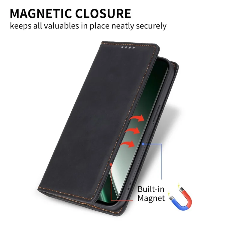 DF-05 Für Realme GT 6 5G Wallet Case RFID Blockierende Pu-leder-telefonabdeckung - Schwarz