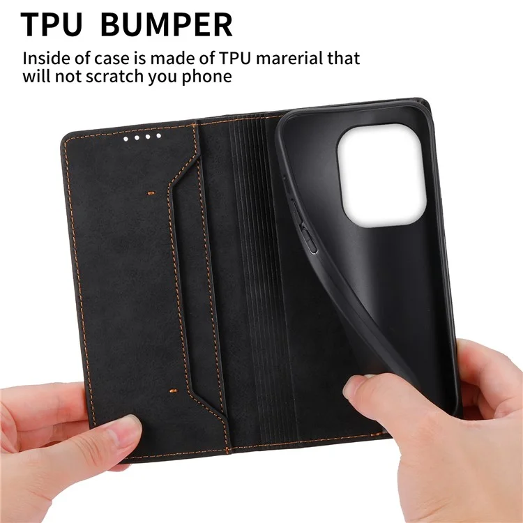 DF-05 Für Realme GT 6 5G Wallet Case RFID Blockierende Pu-leder-telefonabdeckung - Schwarz
