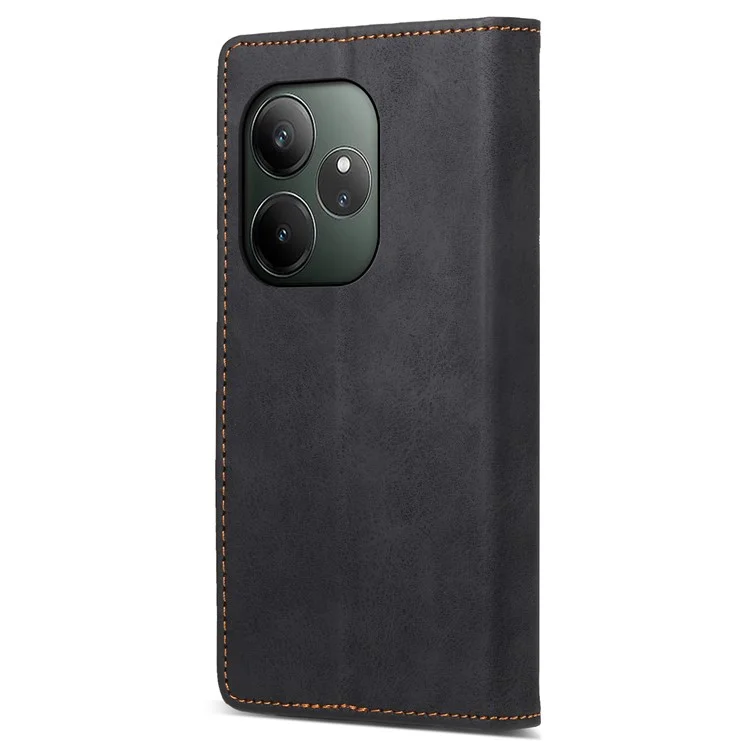 DF-05 Für Realme GT 6 5G Wallet Case RFID Blockierende Pu-leder-telefonabdeckung - Schwarz