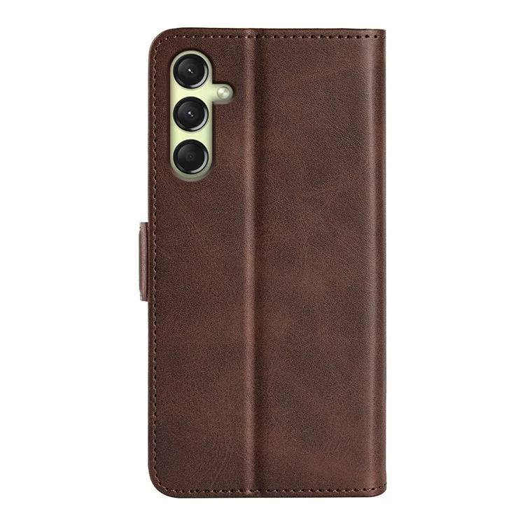 Para Samsung Galaxy A16 5G / A16 4G Funda tipo soporte Cuero con textura de ternera Funda tipo cartera para teléfono - Marrón