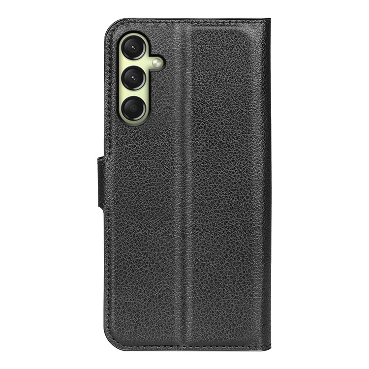 Для Samsung Galaxy A16 5G / A16 4G Чехол Litchi Texture Shockproof Leather Wallet Phone Cover - Черный