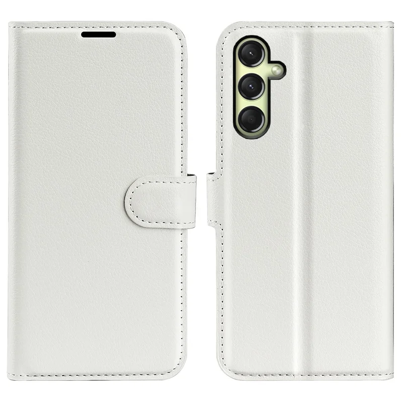 For Samsung Galaxy A16 5G / A16 4G Case Litchi Texture Shockproof Leather Wallet Phone Cover - White
