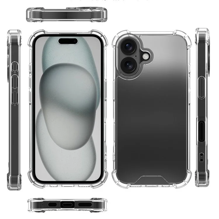 Für iPhone 16 Case verstärkte Ecken TPU-Rahmen + Acrylrücken Handyhülle