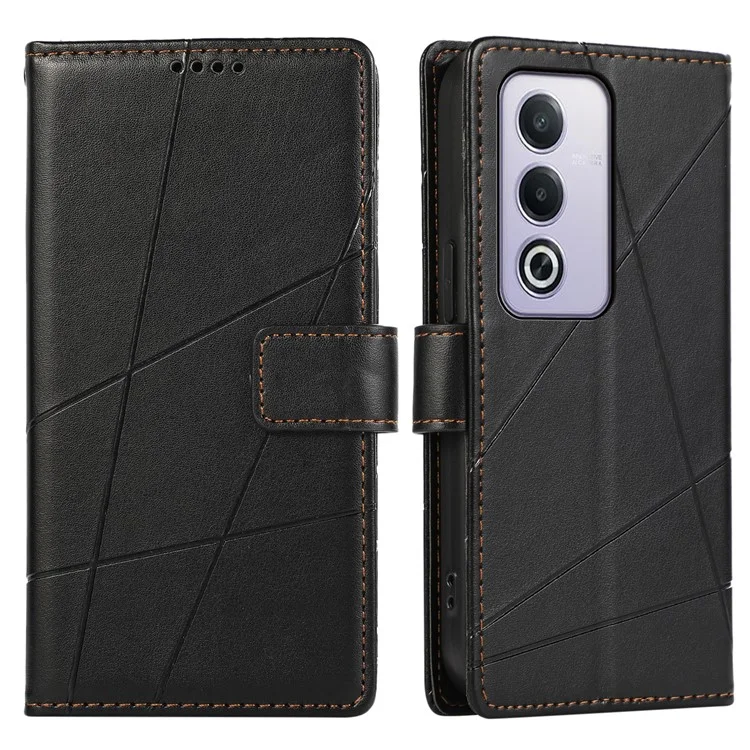 DF-06 For Oppo A3 Pro (Global) 5G Phone Case Line Imprint Leather Wallet Cover - Black