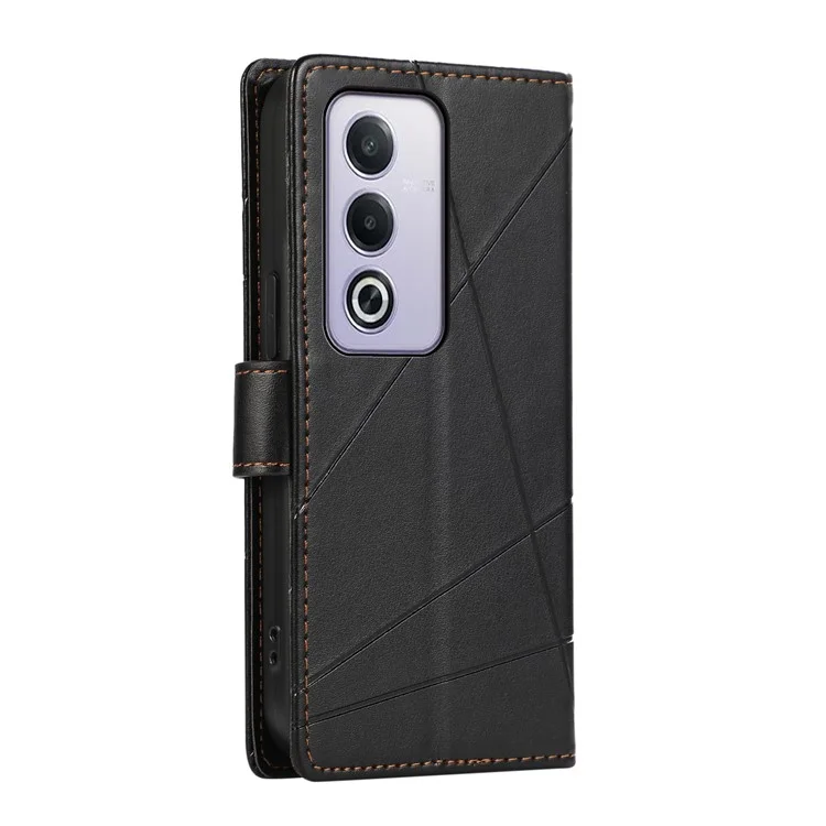DF-06 For Oppo A3 Pro (Global) 5G Phone Case Line Imprint Leather Wallet Cover - Black