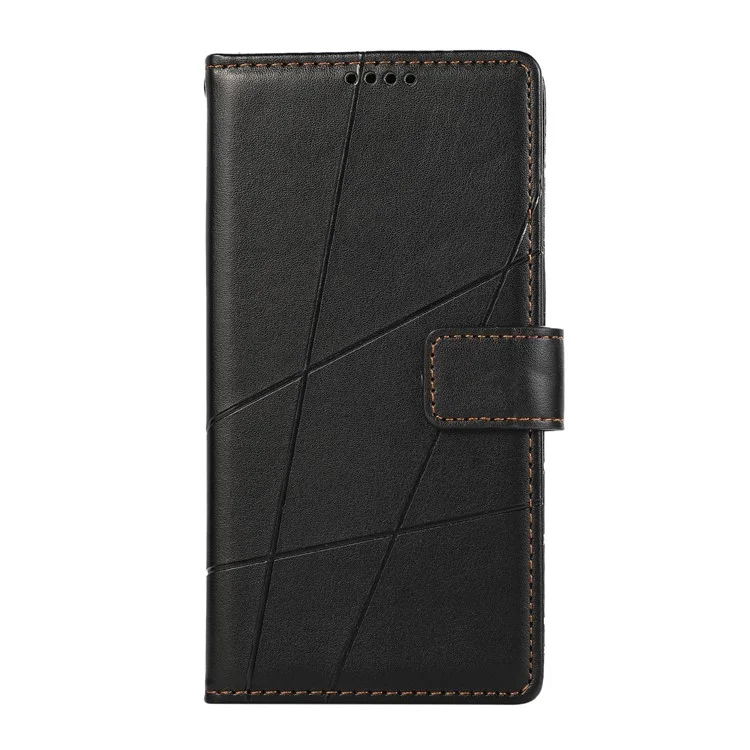 DF-06 For Oppo A3 Pro (Global) 5G Phone Case Line Imprint Leather Wallet Cover - Black
